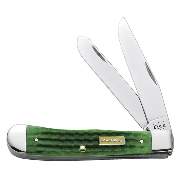 Case Cutlery Trapper Pocket Knife – John Deere Edition with Jigged Corn Cob Bone Scales