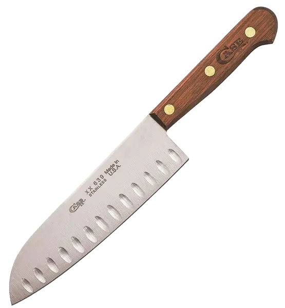 Case Santoku Knife – 7″ Stainless Steel Blade, Walnut Wood Handle – XX635 Pattern