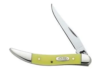 Case Small Texas Toothpick – 3″ Closed, Yellow Synthetic Handle, Chrome Vanadium Carbon Steel Blade