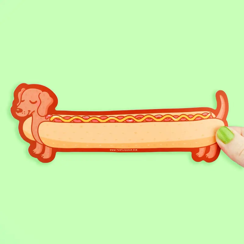 Cheeky ‘Hot Dog’ Long Vinyl Sticker – Foodie Humor Design