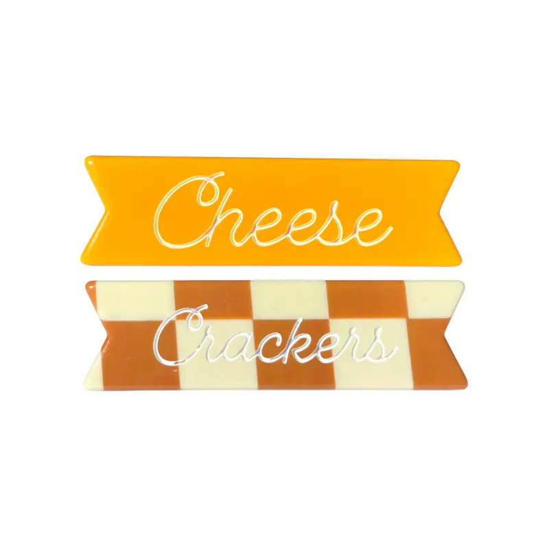 Cheese-and-Crackers Themed Hair Clips