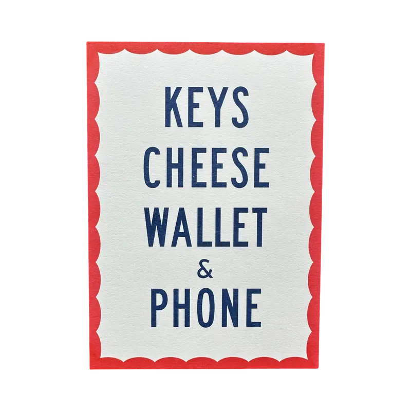 Cheese & Keys Riso Mini Print – Wallet & Phone Theme