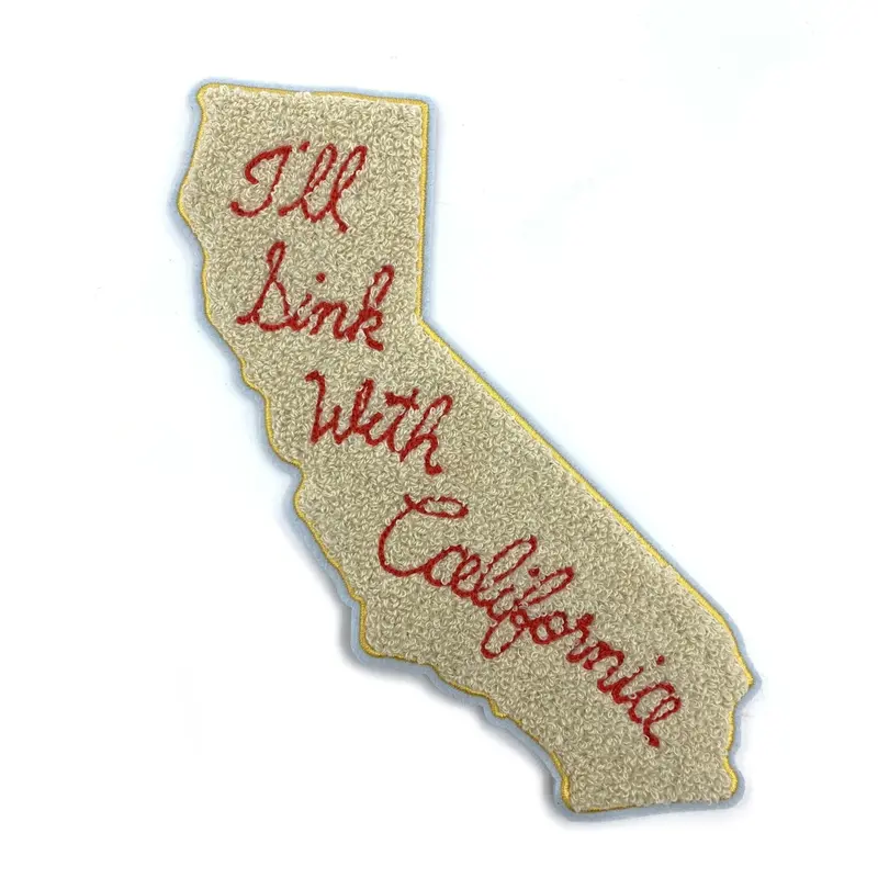 Chenille ‘I’ll Sink With California’ Embroidered Patch