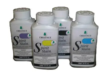 Chestnut Spirit Stain Set – 8-Color Alcohol-Based Wood Dye (Excludes Black) – 8 oz Bottles