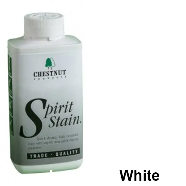 Chestnut Spirit Stain – White, 8 oz Bottle for Light-Tone Wood Finishing
