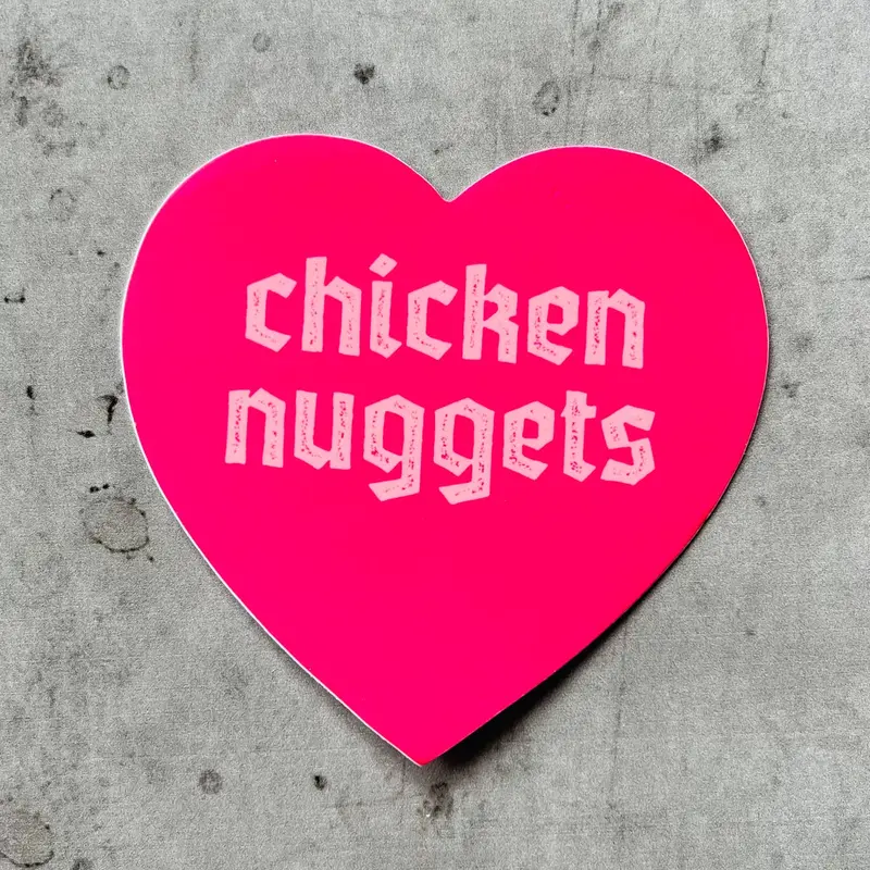Chicken Nuggets Heart – Fun Adhesive Sticker