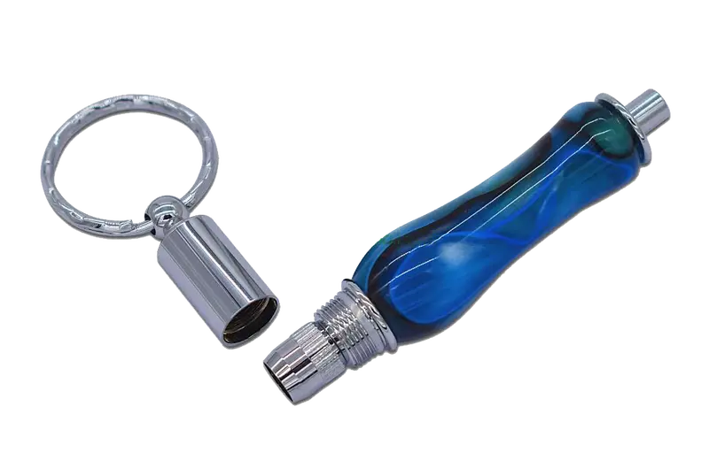 Chrome Cigar Cutter and Punch Keychain – Dual-Function Tool