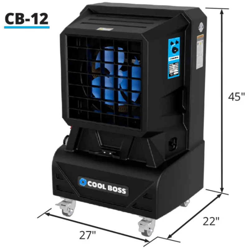 Cool Boss CB-12SL Portable Evaporative Cooler – Compact 110V Unit