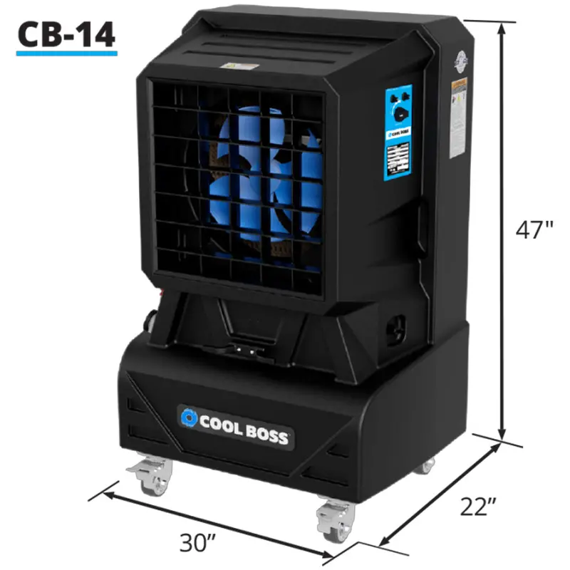 Cool Boss CB-14SL Mini Evaporative Cooler Featuring Swing Louvers