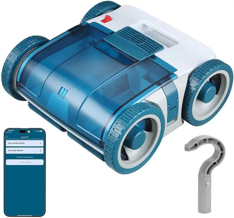 Cordless Robotic Pool Cleaner for In-Ground Pools with App Control and Wall-Climbing Capability