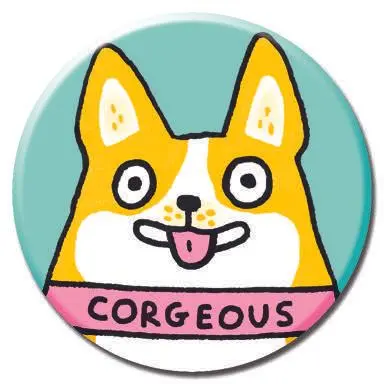 Corgeous Dog Show Champion Button