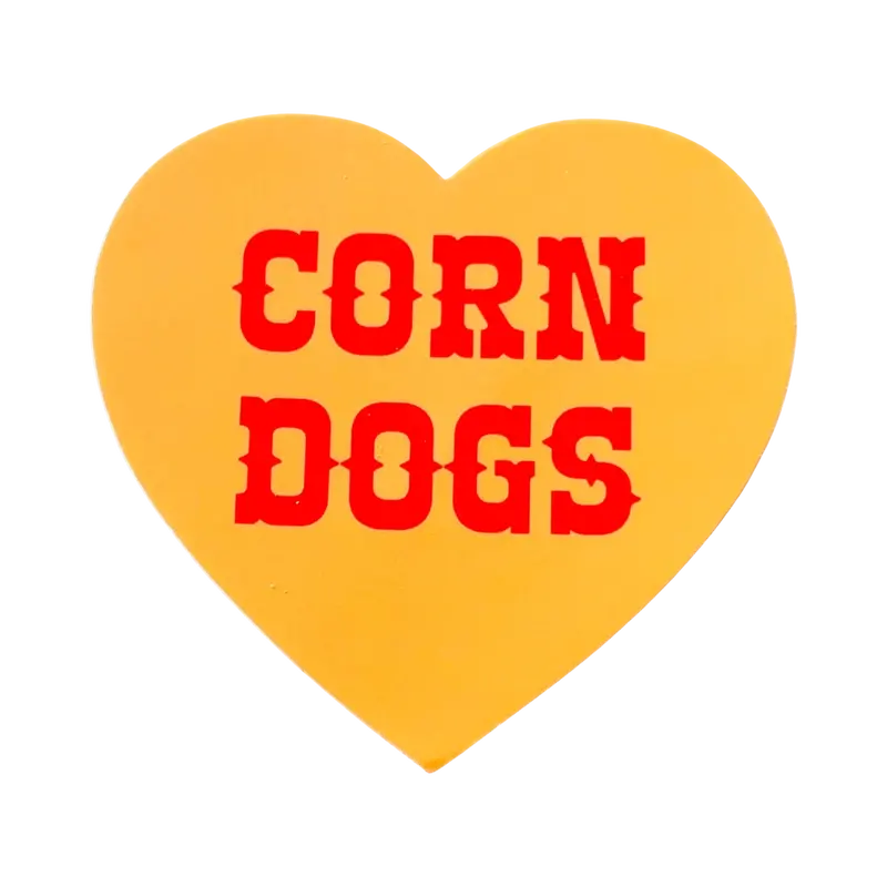 Corn Dogs Heart Decal – Fun Food-Themed Sticker