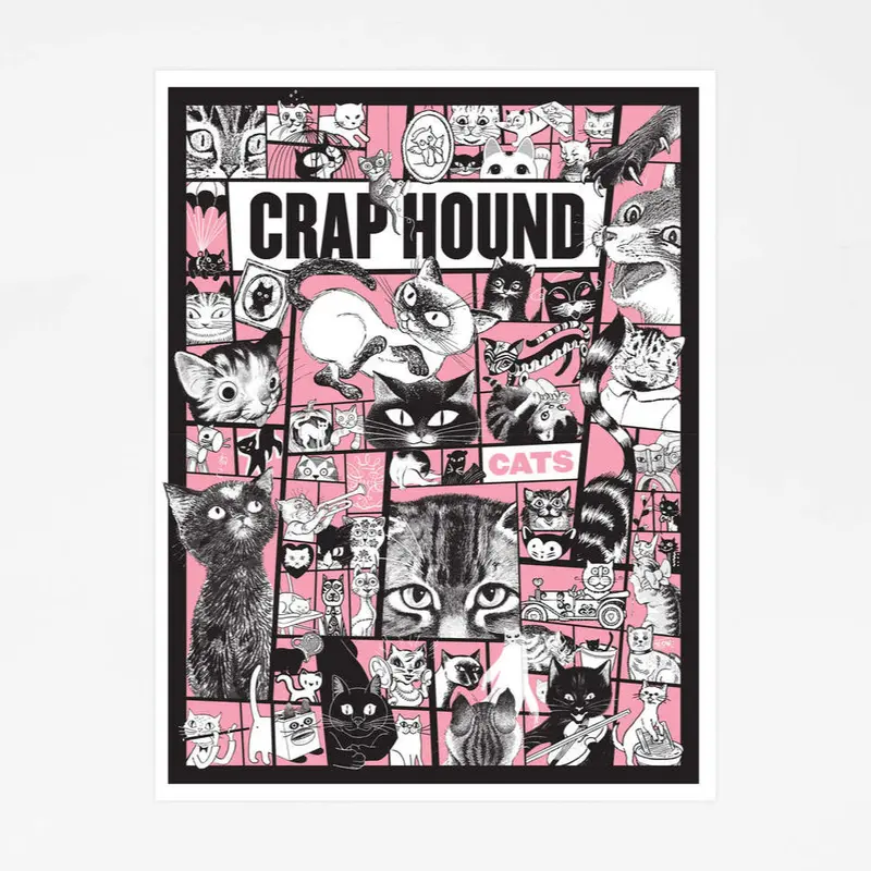 Crap Hound Cat Illustration Print