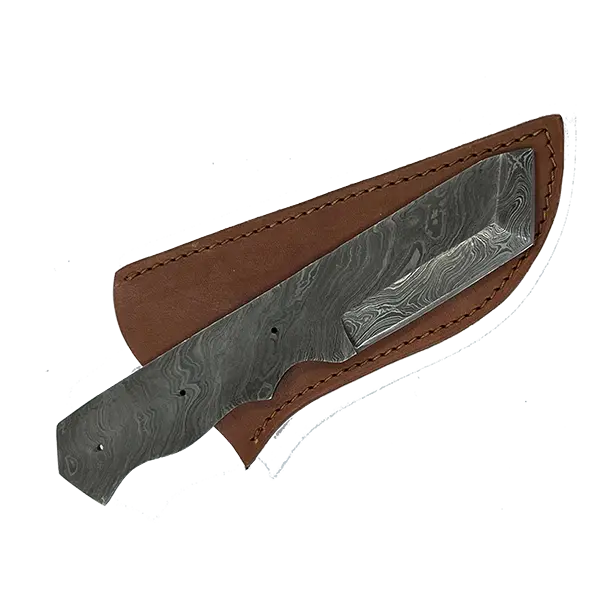 Custom Leather Tanto Knife Sheath for Royale – SHWW72 (3″ x 7″, Belt Loop)