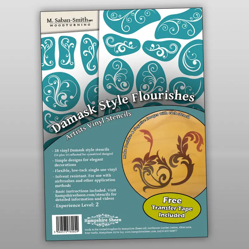 Damask-Inspired Flourish Vinyl Stencils for Decorative Art