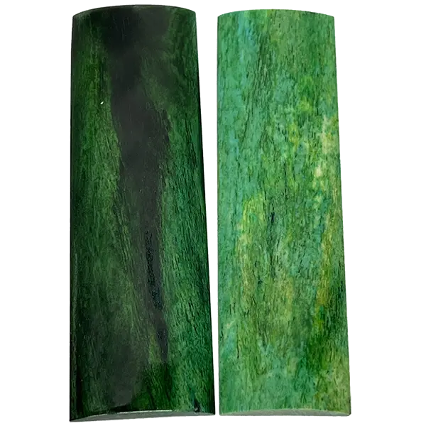 Dark Green Dyed Bone Handle Material – Deep Earthy Shade, .25″ × 1.5″ × 5″