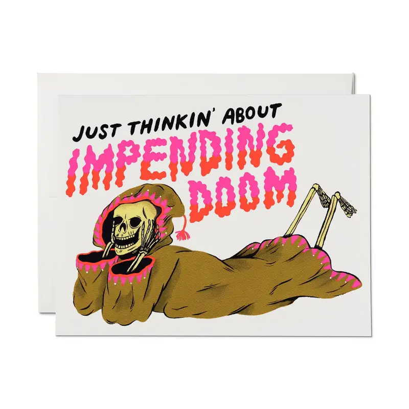 Darkly Comic Doom-Themed Greeting Card