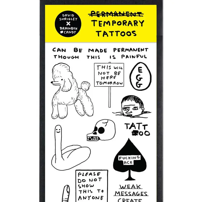 David Shrigley Illustrated Temporary Tattoo Set