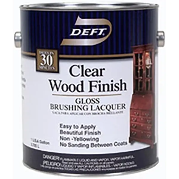 Deft Clear Gloss Wood Lacquer – Quart Brush-On Formula