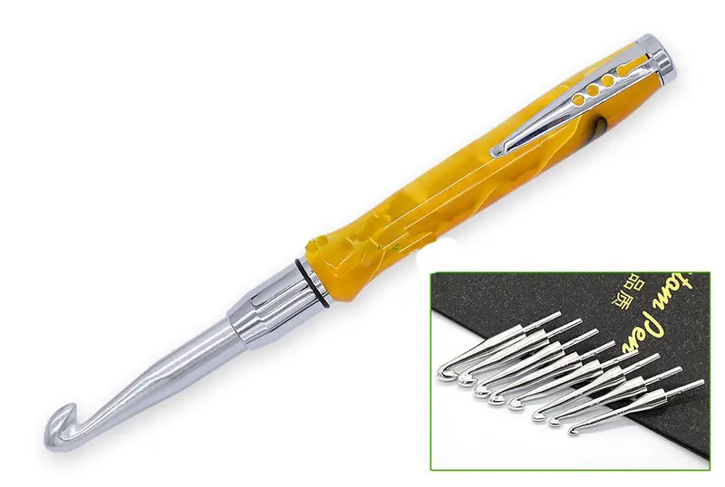 Deluxe Crochet Hook Set with 7mm Drill Bit and Instruction Guide