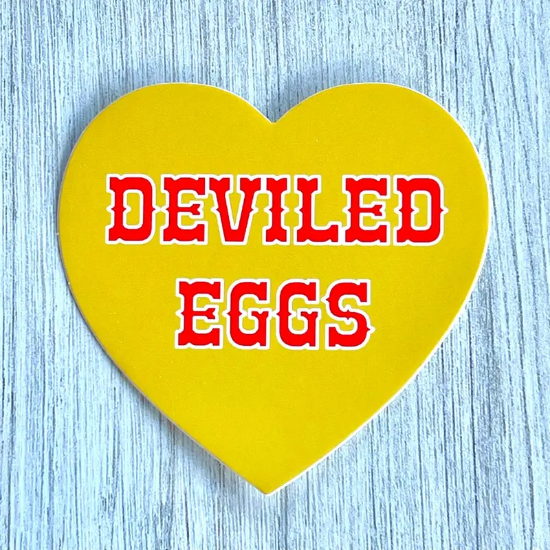 Deviled Eggs Heart Sticker – Foodie-Friendly Vinyl Decal