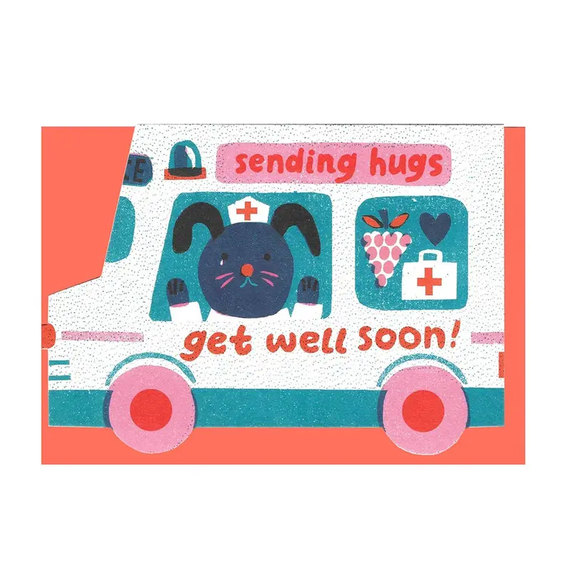 Die-Cut ‘Get Well Soon’ Greeting Card with Thoughtful Design