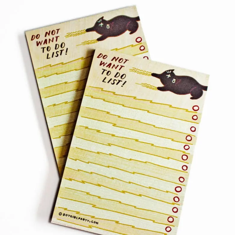 ‘Do Not Want To Do List’ Cat Motif Planner Pad