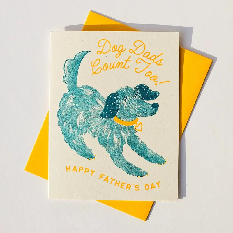 Dog Dads Count Too Risograph Greeting Card
