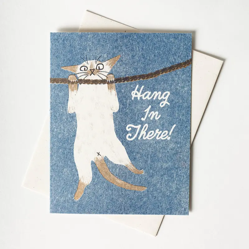 Encouraging ‘Hang In There’ Risograph Card