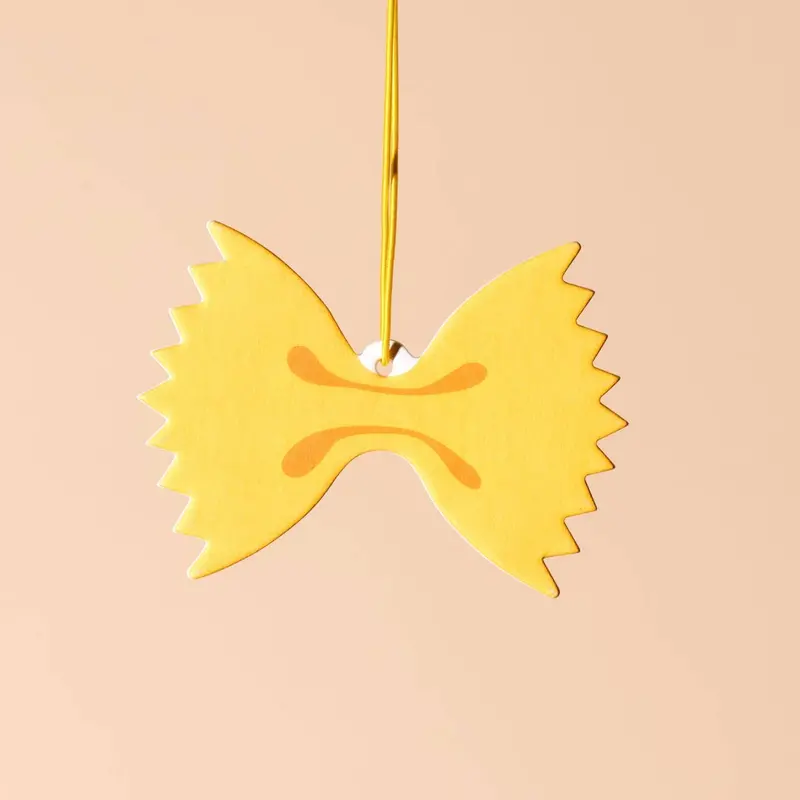 Farfalle Pasta Vehicle Air Freshener – Lemon-Scented Car Clip