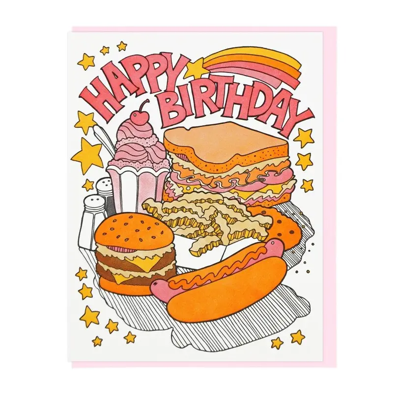 Fast Food Themed Birthday Card