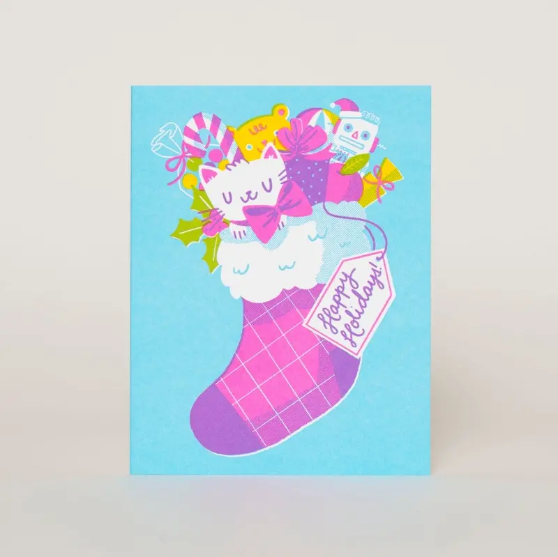 Festive Holiday Stocking Stuffer Greeting Card