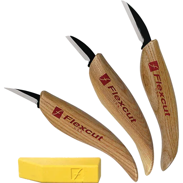 Flexcut 3-Knife Starter Carving Set – Beginner-Friendly Kit (KN500)