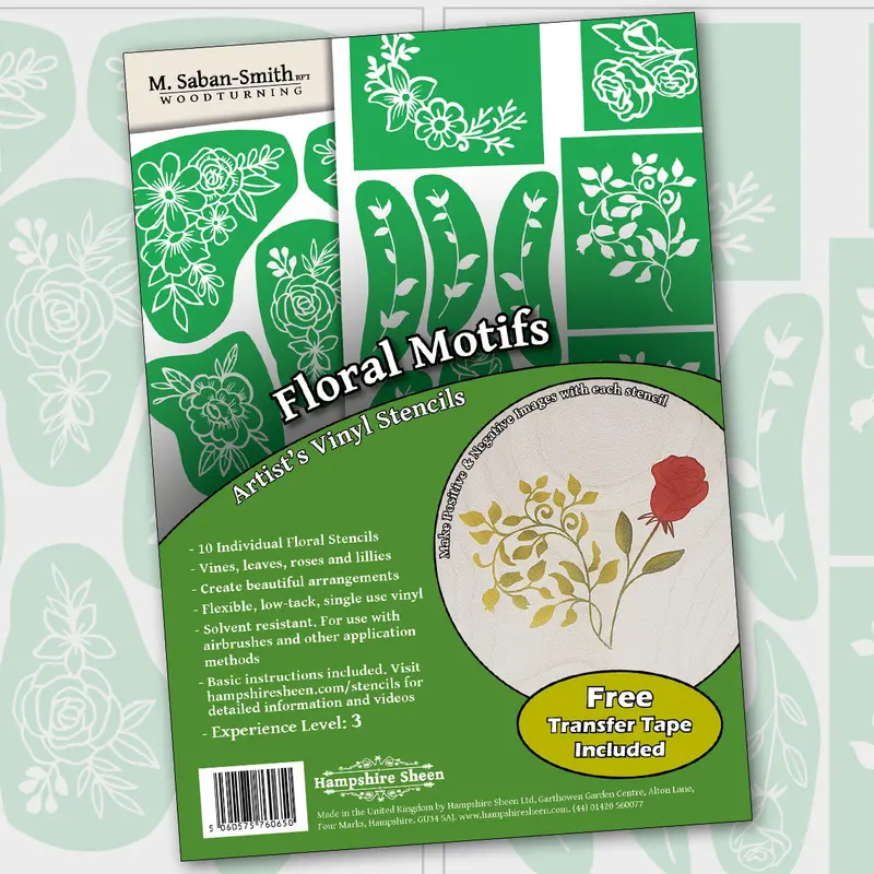Floral Motif Vinyl Stencil – Elegant Botanical Design for Painting & Etching