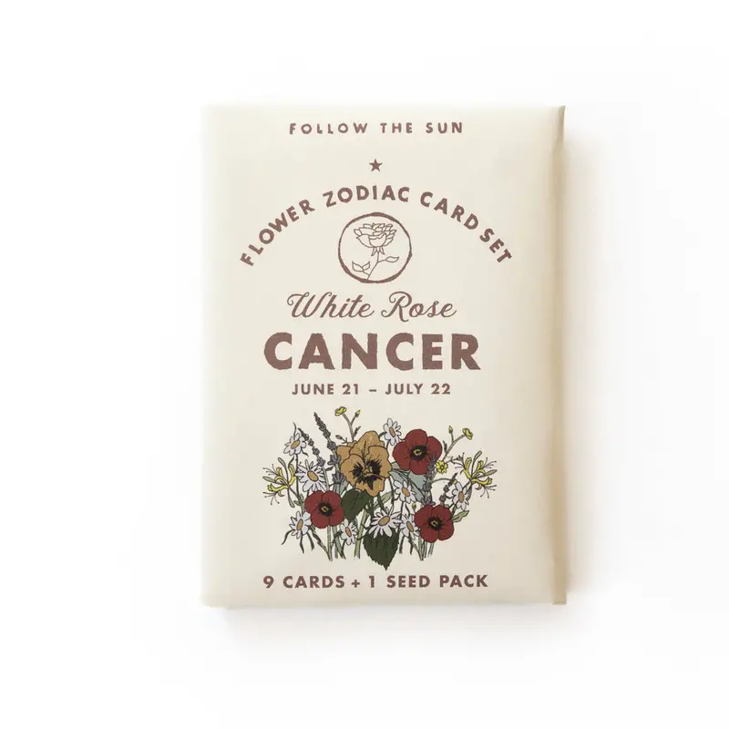 Flower Zodiac Sticker Card: Cancer (June 21–July 22)