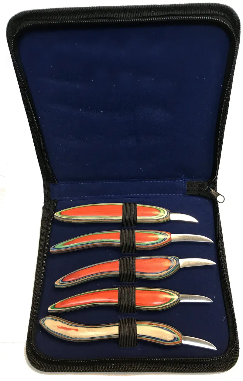 Forged Carving Knife Set – 5-Piece with Sculpted Pakawood Handles