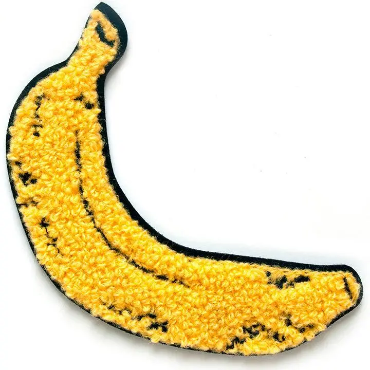 Fuzzy Banana Textured Embroidered Patch