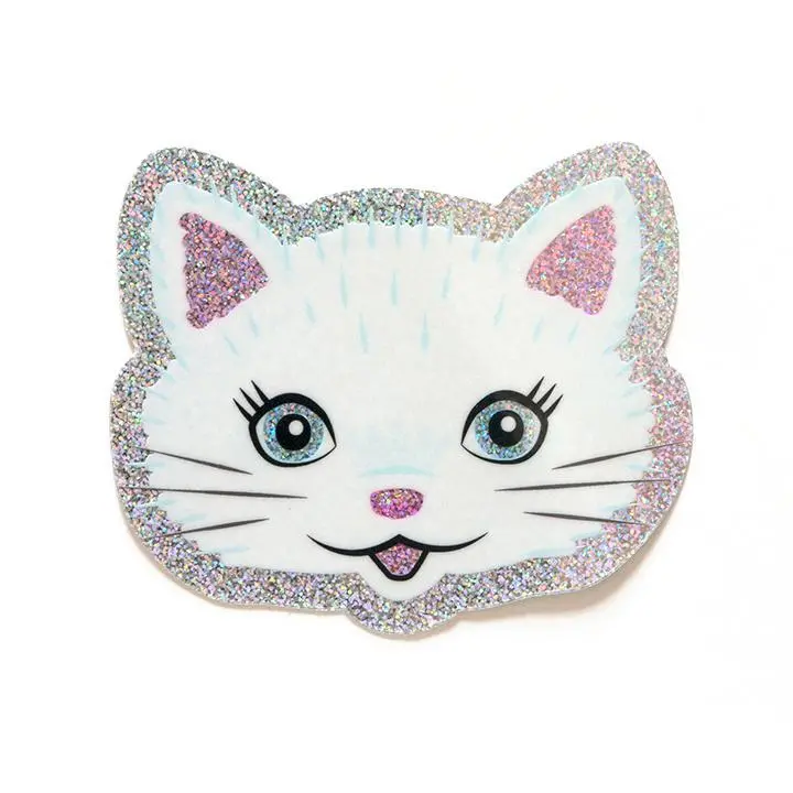 Glitter-Finish Cat Vinyl Sticker