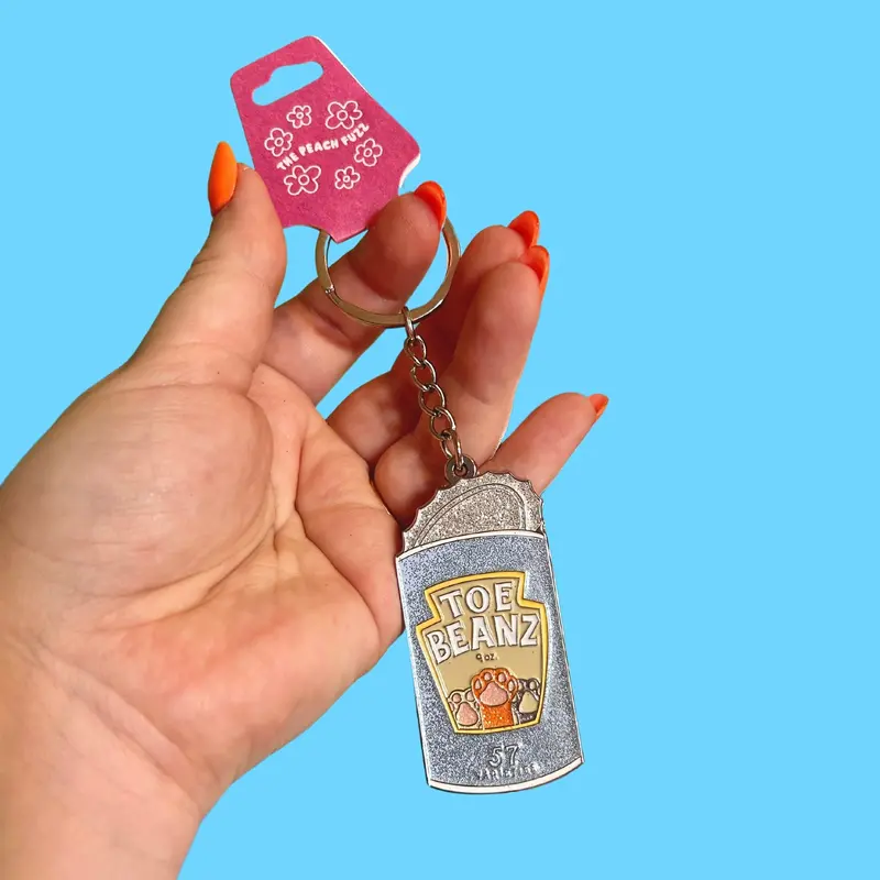 Glitter-Toed Bean-Shaped Keychain