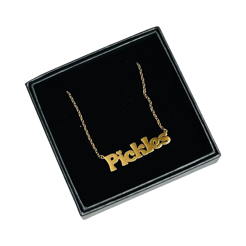 Gold ‘Pickles’ Word Necklace