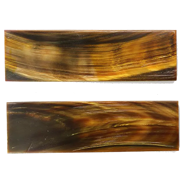 Gold-Striped Water Buffalo Scales – Elegant Metallic Accent, 3/8″ × 1.5″ × 5″