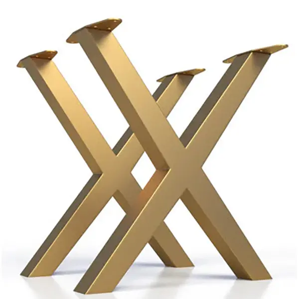 Gold X-Frame Metal Table Legs – 28″ Width × 28″ Height, Reinforced for Durability (Special Order)