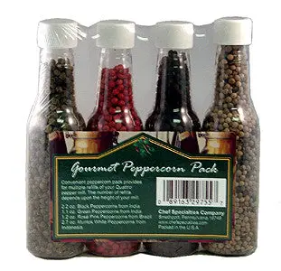 Gourmet Grinds Four-Pepper Refill Pack – Assorted Gourmet Varieties