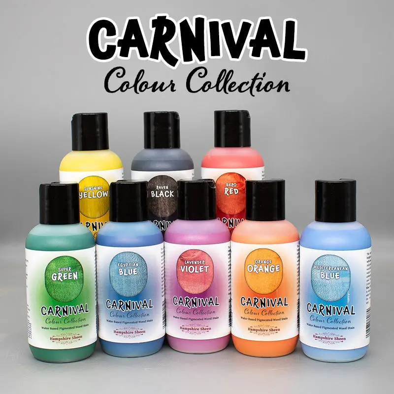 Hampshire Sheen Carnival Colours Wood Dye Kit – Curated 8-Shade Artisan Stain Bundle