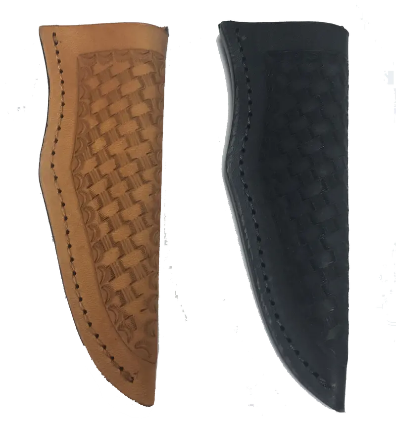Hand-Tooled Leather Knife Sheath SH525 – USA-Made, 1.5″ Opening, 5.25″ Length