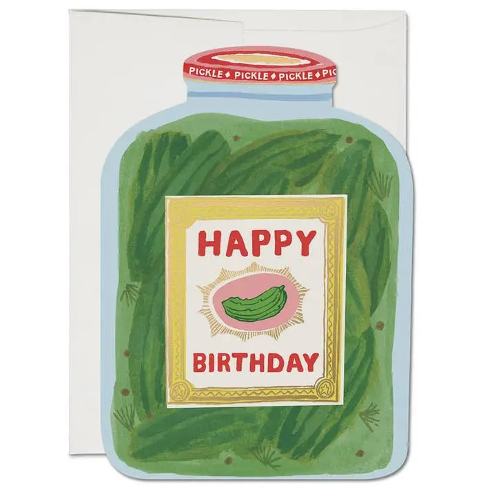 Happy Birthday Pickle Jar Themed Card