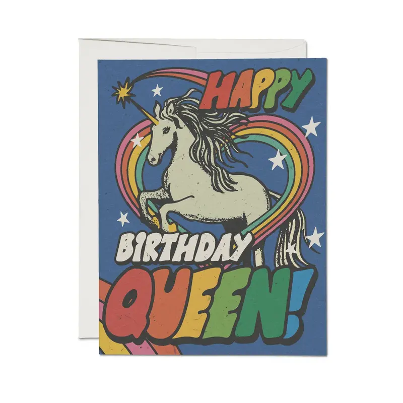 Happy Birthday Queen Celebration Card – Festive Greeting