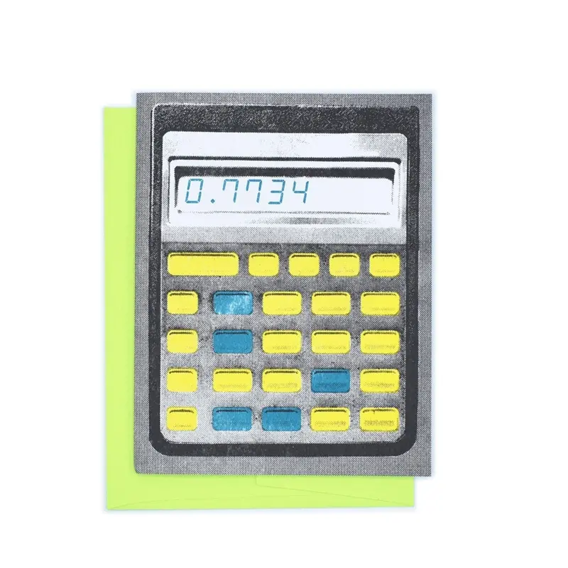 HELLO Calculator Greeting Card Featuring ‘01134’