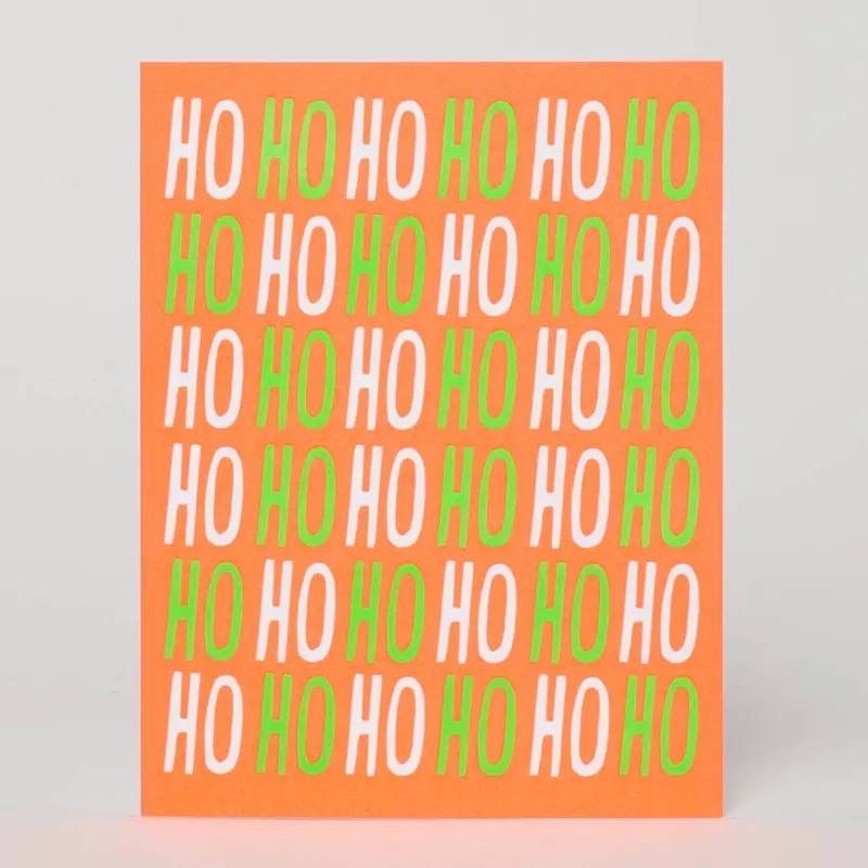 Hohoho Festive Letterpress Greeting Card by Ashkahn