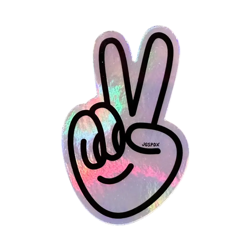 Holographic Peace Sign Sticker